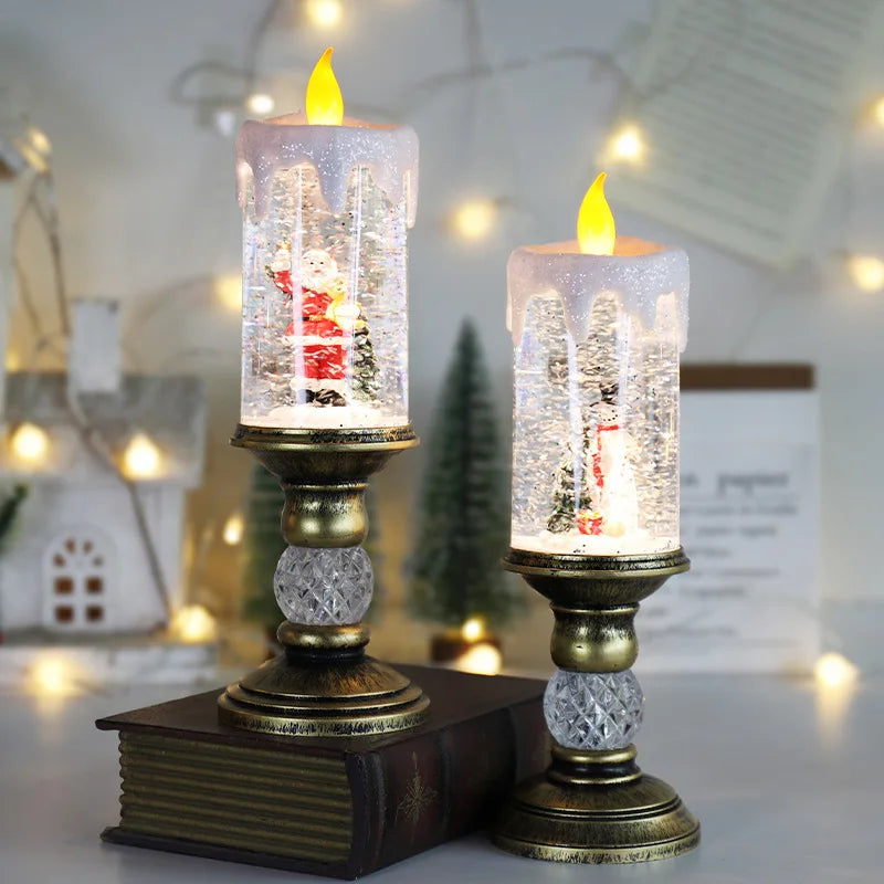 Santa's Sparkling LED Candle